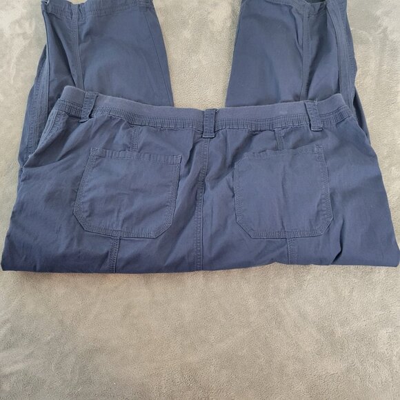 Style Co Womens Pants 20W Plus Capri Cargo Blue Zip Fly Tied Hems BLU198E - Picture 6 of 9